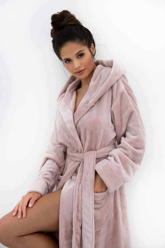 Amaris Bata de mujer Sensis rosa - suave bata con capucha, elegante y cómoda