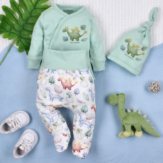 ABN-5572 Dino Explorer calcetines de bebé Nini impresión | algodón orgánico, corte cómodo