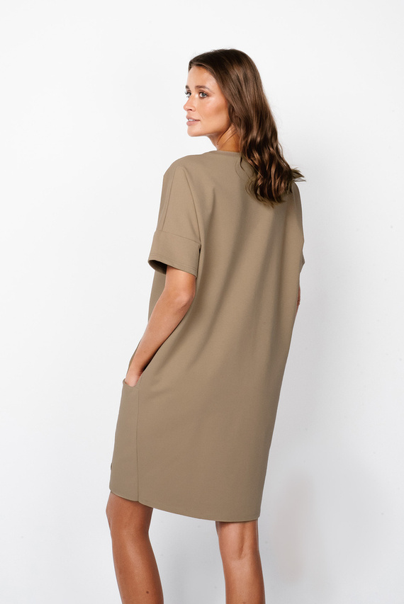 Karina Túnica de manga corta para mujer Italian Fashion - camel