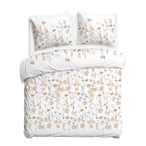 Juego de cama satén 1553/1 Satynlove 100% algodón floral + fundas 70x80
