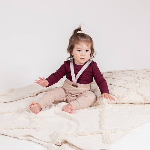 217097 Alisa Nicol body de algodón - burdeos, acanalado, manga larga