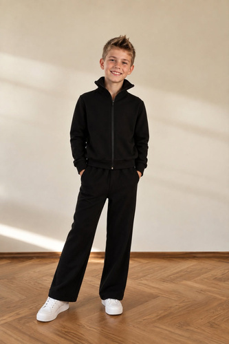 Bambarillo Chill sudadera infantil negra con cuello alto 95% algodón