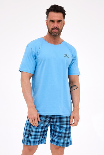 Cornette pijama de hombre 326/311 Ready 2 azul - algodón, manga corta, cómodo y elegante