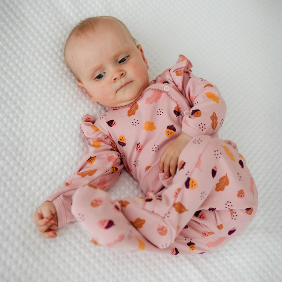 Sobre body para bebé Fluffy Tails Eevi - Rosa, manga larga, volantes