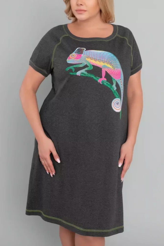 Volta camisón manga corta Moda Italiana - melange oscuro/verde