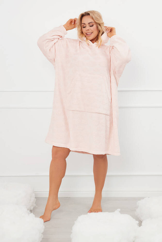 Runa Blusa de mujer con capucha Moda Italiana - rosa