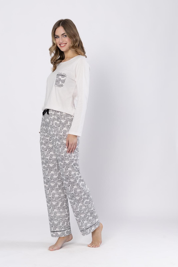 Baśka 1698 Leveza pijama negro - clásico, de dos piezas, cómodo