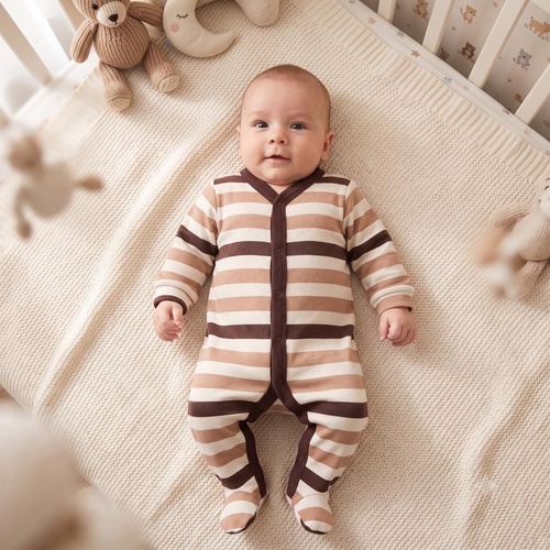 227032 Nicol BENEK Pijama enterizo para bebé 100% algodón rayas para niño