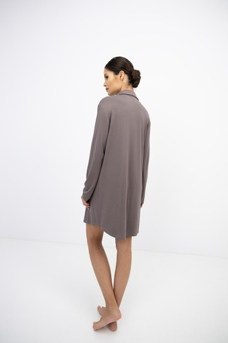 Sensis Lyra Mocca camisón de mujer de viscosa con botones