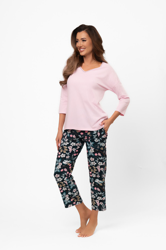 Pijama señora algodón Marisal - 3/4 blusa, 7/8 pantalón Moda Italiana