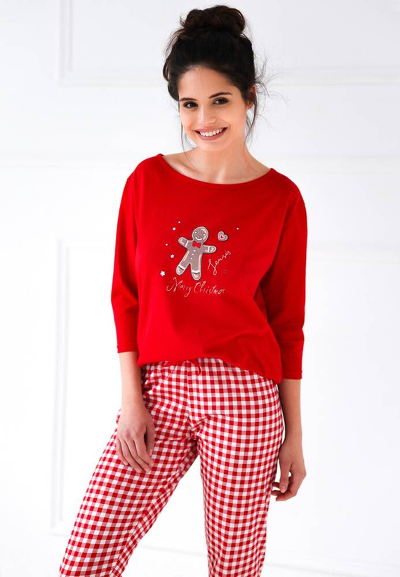 Sensis Christmas Cookie Pijama de señora - rojo