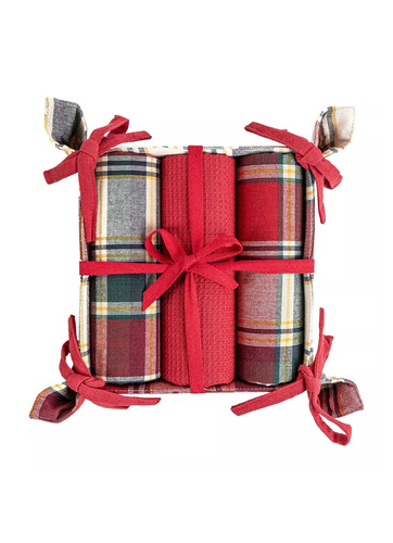 Moraj MRK1500-021 Cesta roja paños de cocina 3 unidades algodón