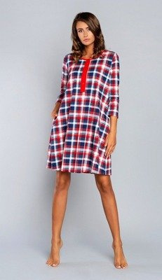 Camisón de maternidad y lactancia Rugia manga 3/4 Moda Italiana- rojo