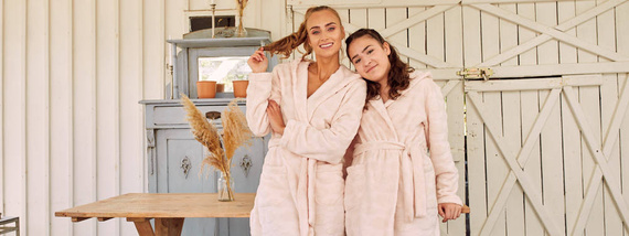 Albornoz de niña Drina Moda Italiana - - rosa