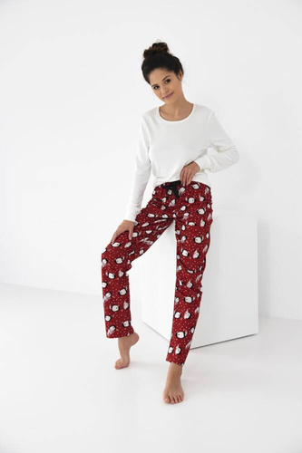Sensis Honora Pijama de mujer - crema y rojo