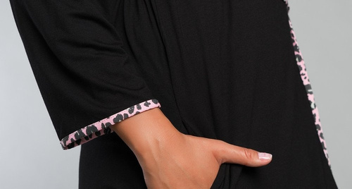 Eila Bis Albornoz manga 3/4 Moda Italiana - estampado leopardo