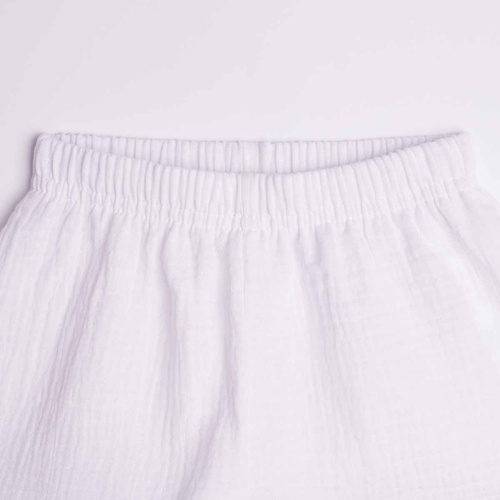 Pantalones cortos para niña Nicol 224315 muselina 100% algodón verano-blancos