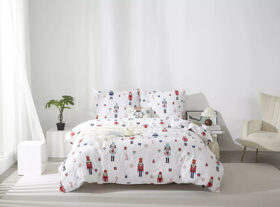 Xmass Navidad ropa de cama de satén de algodón Spod Igły i Nitki cascanueces - elegante y suave