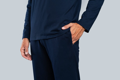 Niko Pijama hombre manga larga, pantalón largo Moda Italiana - azul marino