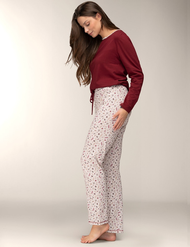 Mademoiselle Sommeil Winter Bloom pijama de mujer CC0141 rododendro-algodón, manga larga, diseño floral