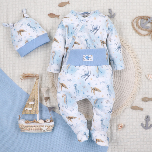 ABN-5441 Sea Of Joy Nini sobre body azul - algodón orgánico, para bebés