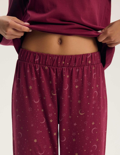 Pijama de mujer 43698 Delanie Henderson crema - algodón, manga larga, corte elegante