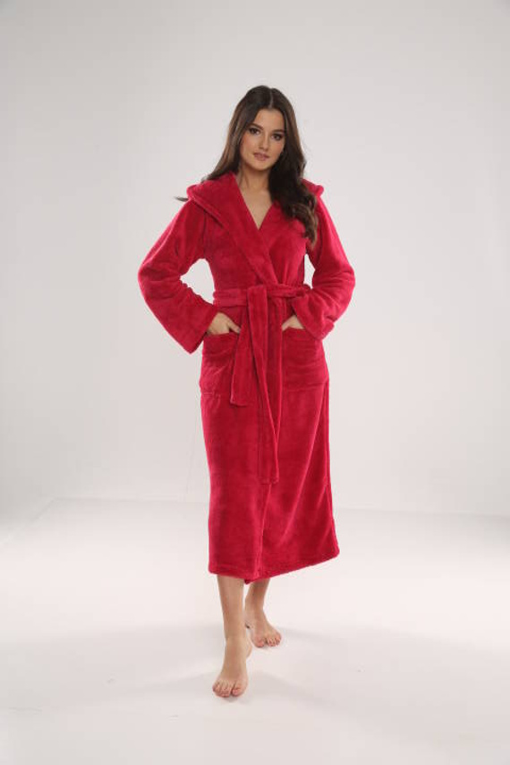 807 Luna II Ladies' Long Dressing Gown Forex - frambuesa
