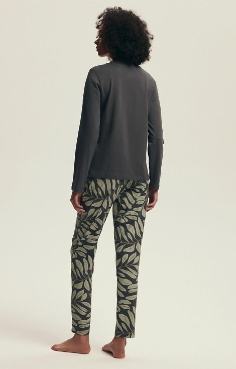 43685 Danna Pijama de mujer Henderson gris - algodón, estampado botánico