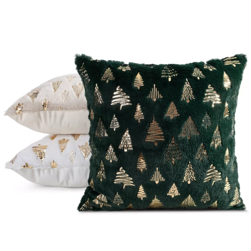 Chp 191 Eurofirany funda de almohada de Navidad con el árbol de Navidad de oro verde - elegante decoración de Navidad
