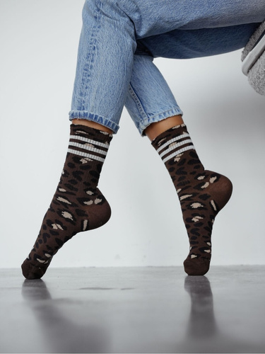 Calcetines mujer Milena 0200-207 leopardo algodón