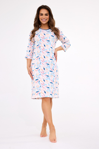 464/457 Hannah 2 Cornette - camisón de algodón para mujer, manga 3/4, largo hasta la rodilla