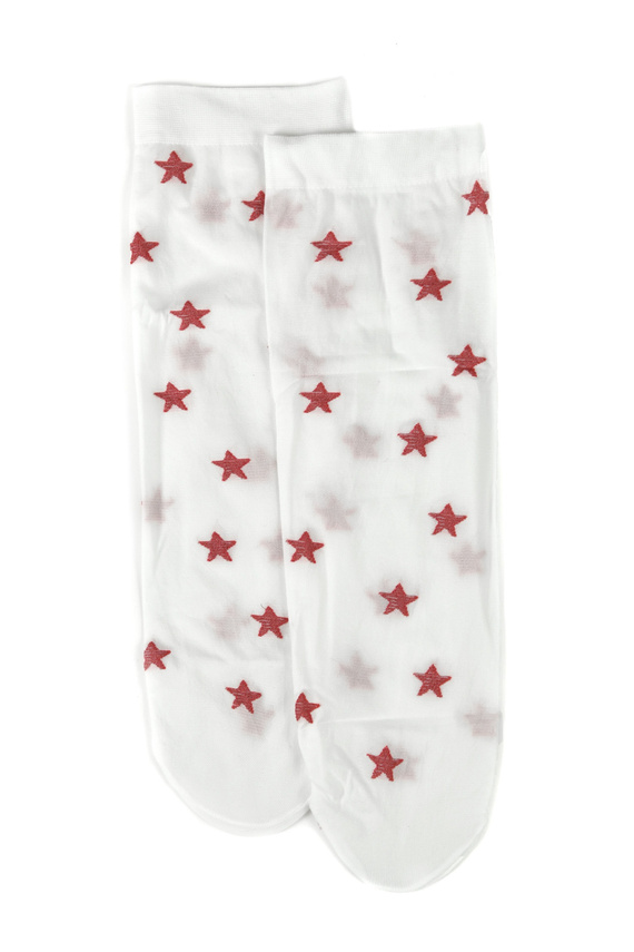 Calcetines Z 9101 Christmas Chill 40 den - calcetines de Navidad para mujer con estrellas, color hueso