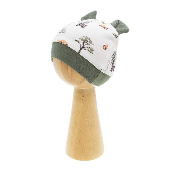 218054 Gorro de bebé Oso Yogui Nicol - algodón, estampado bosque