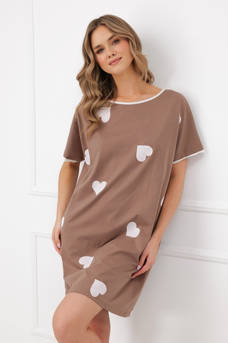 Italian Fashion Mila Camisón Mega Soft manga corta corazones algodón