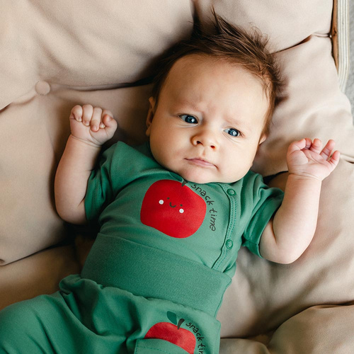 Body bebé Eevi Snack Time manga corta algodón elástico cómodo