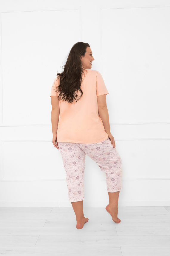 Pijama de mujer Satui - algodón, manga corta y pantalón 3/4 Moda Italiana