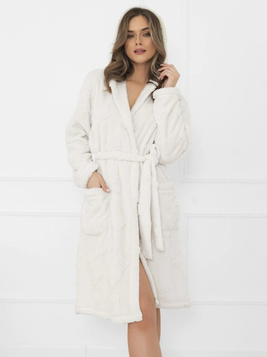 Albornoz de peluche para señoras Moda italiana-con capucha, cálido, suave bipolar