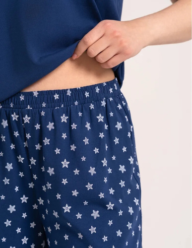 Moraj PDD4300-025 Pijama de mujer azul marino 95% algodón navideña
