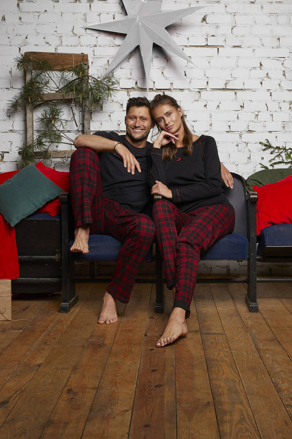 Ordesa Pijama señora manga larga, pantalón largo Moda Italiana - negro/estampado