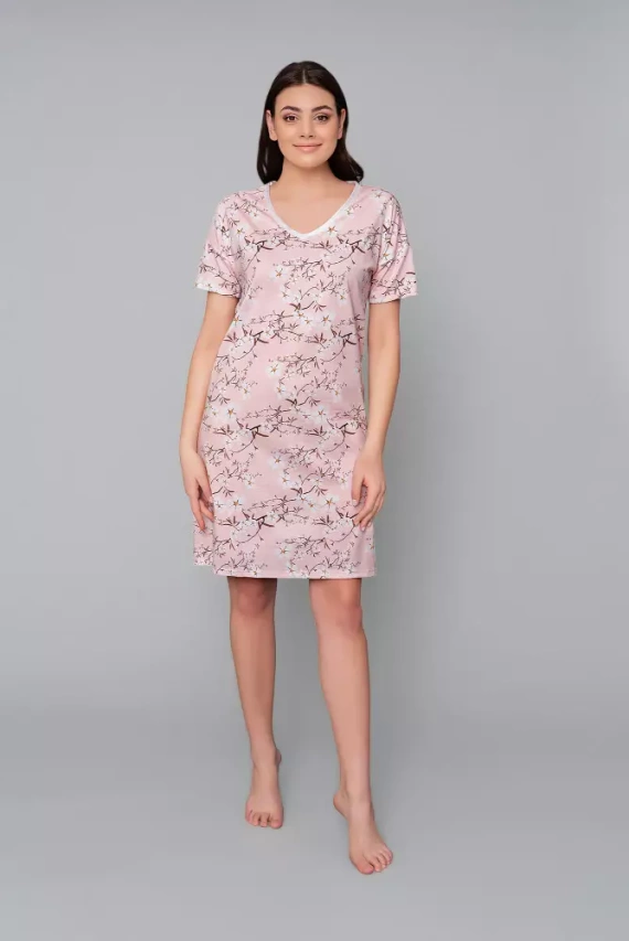 Alwa camisón manga corta Moda Italiana - estampado rosa