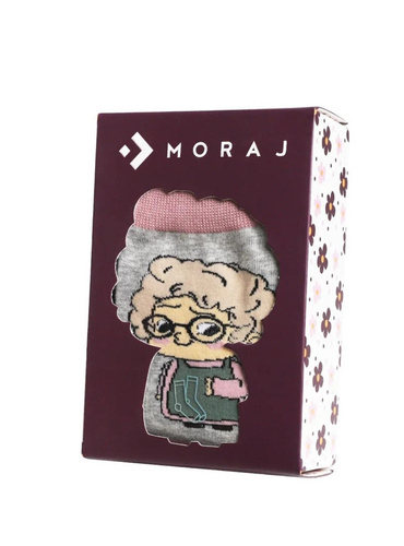 Calcetines Moraj Women's Best Grandmother CSLB450-004 - Juego de 2 pares de algodón en una caja | El regalo perfecto para la abuela