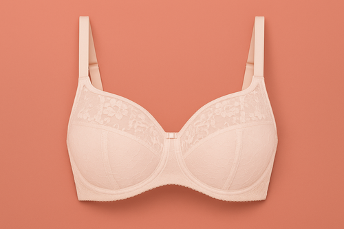 VB-435 Sujetador - semi transparente, con encaje Vena nude