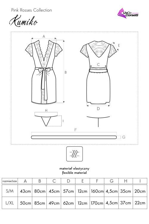 Kumiko LC 90428 Rosa Rosses Colección Bata de mujer LivCo Corsetti