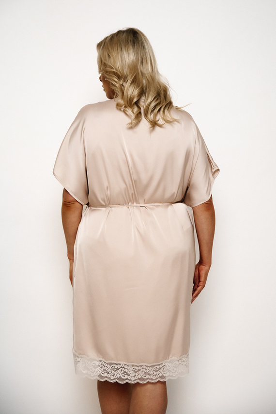 Toque Albornoz manga corta Moda Italiana - beige