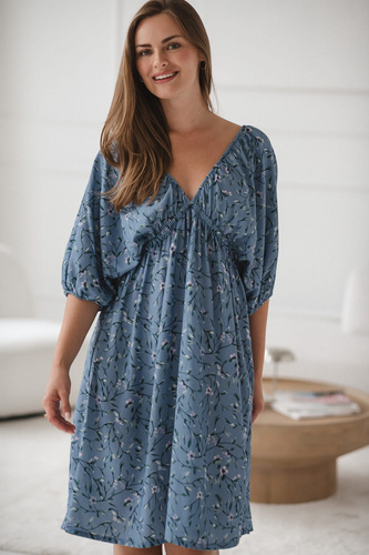 Milk Sun Vestido para el embarazo y la lactancia Milk&Love Vestido floral azul