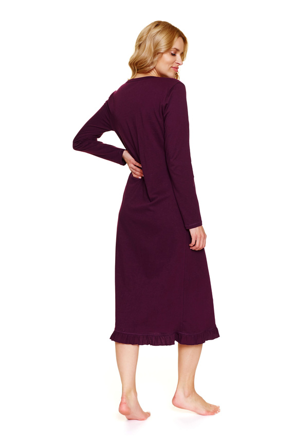 7318 Doctor Nap - Camisón de embarazo y lactancia en algodón | Fabricación polaca - burdeos