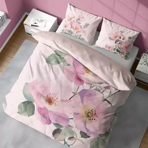5426 A Ropa de cama de microfibra 3D en rosas silvestres pastel - Detexpol