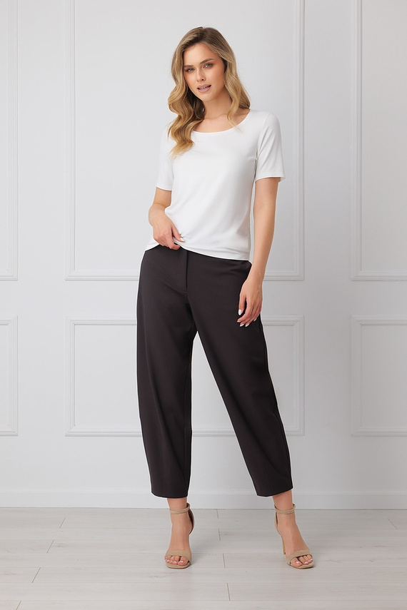 Blusa de mujer Italian Fashion Liza 93% bambú manga corta elástica - ecru