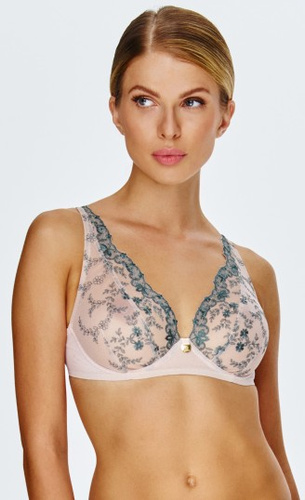2552 Sujetador Lupoline - sujetador beige con aros y estampado floral