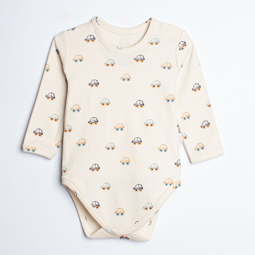 Body para bebé Olo Nicol Autka 100% algodón manga larga crema